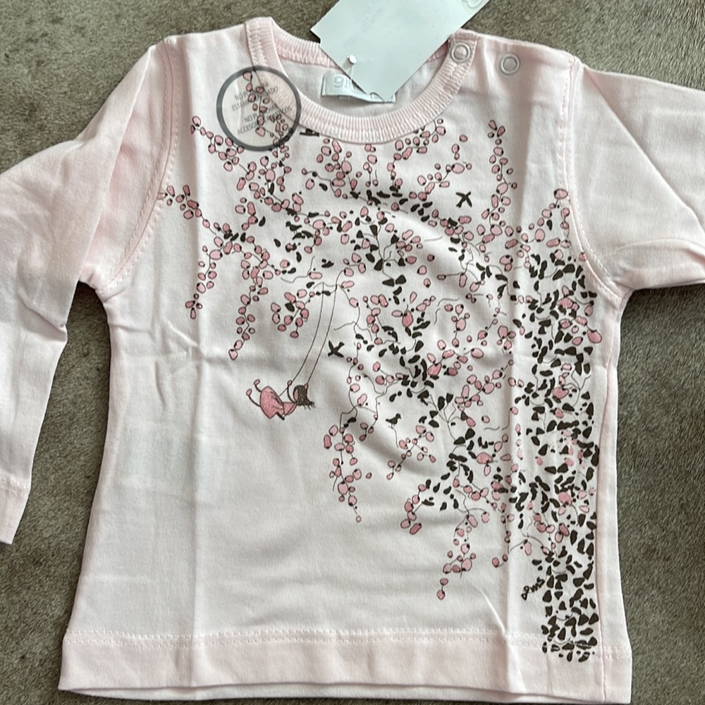 NWT Baby Girl’s GIMOS 100% Cotton Long Sleeve Shirt